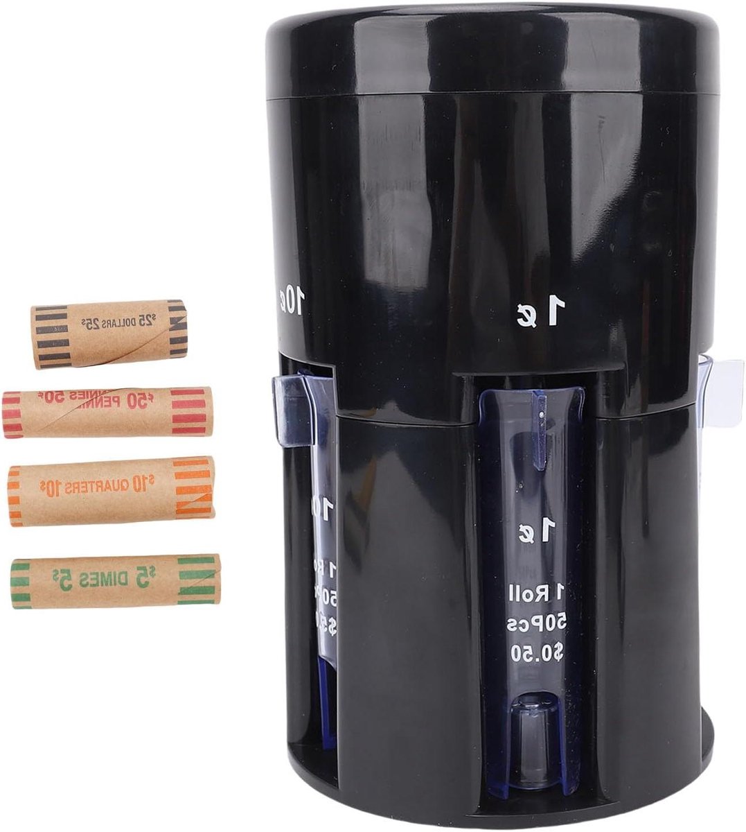 Pilipane Automatische muntensorteermachine, digitaal, elektrisch, 5-in-1, compact, ruimtebesparend, efficiënt, muntenteller voor thuis, kantoor, winkel, ABS, 486 g