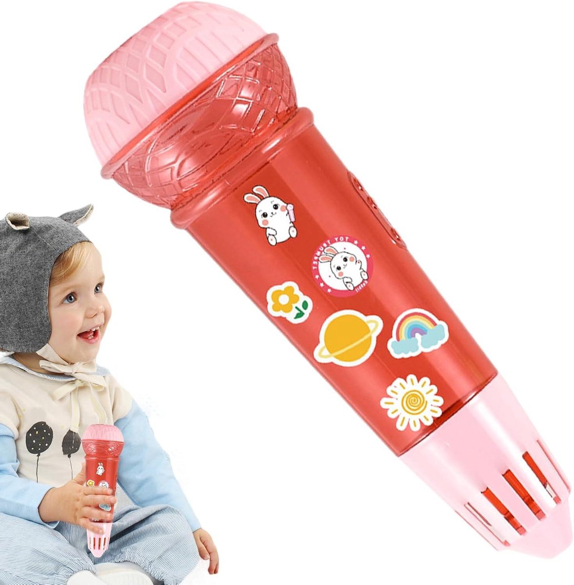 Kindermicrofoon - Echo microfoon - Zangspel - Reisvriendelijk ontwerp - 248 cm - Roze
