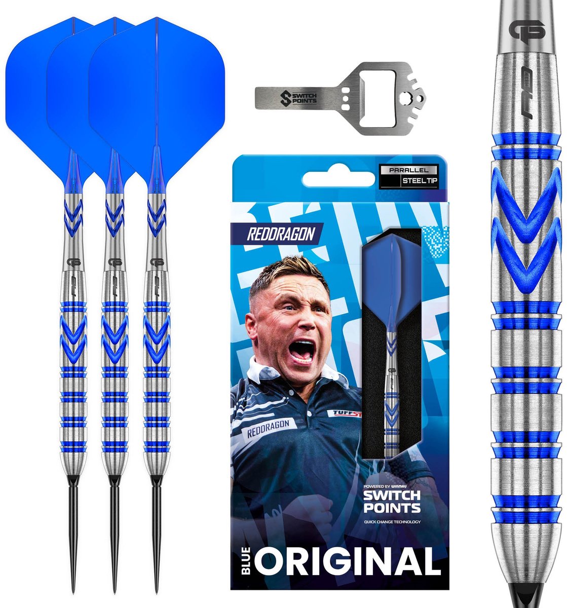 Red Dragon Gerwyn Price Blue Original Switch Point 90% - Dartpijlen