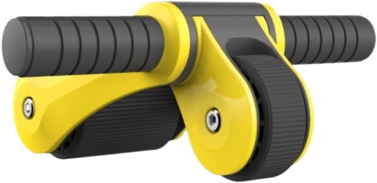 Buikspiertrainer Wiel - Core Trainer - Krachtige Core Training - Antislip Schuim Handgrepen - 14cm Wiel - Geel