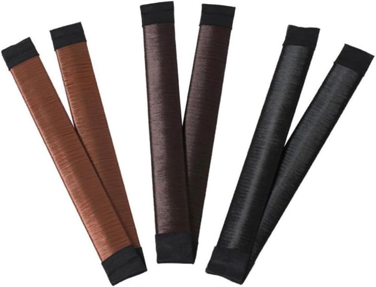 Haar Bun Maker - Knot Accessoires - Snel Kapsel Maken - Flexibele Draad - 3 Paar - Zwart