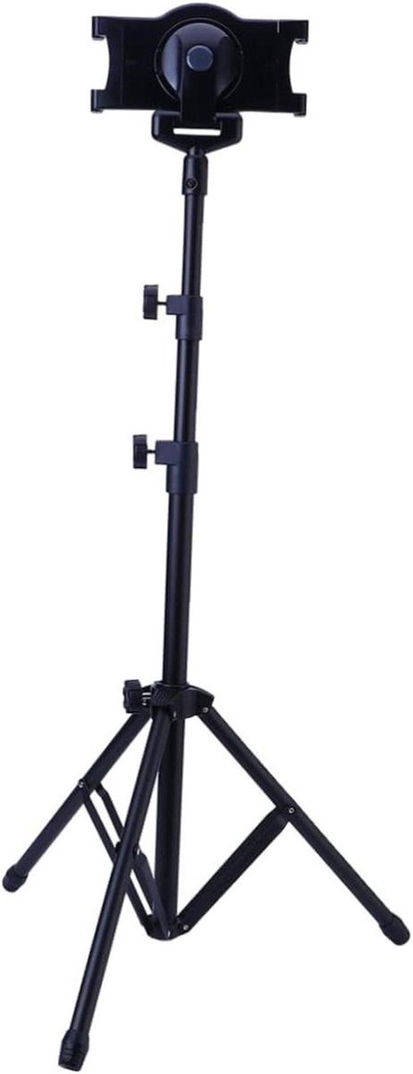 Tablet Statief - Telefoonhouder - Video Bellen - Inklapbaar Ontwerp - 66 tot 146 cm - Zwart
