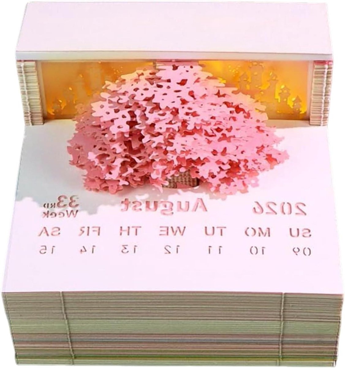 Kalender 2026 - Papieren kalender - Dagelijkse planning - 3D architectuur design - 8.5 x 8.5 x 6.8 cm - Multicolor