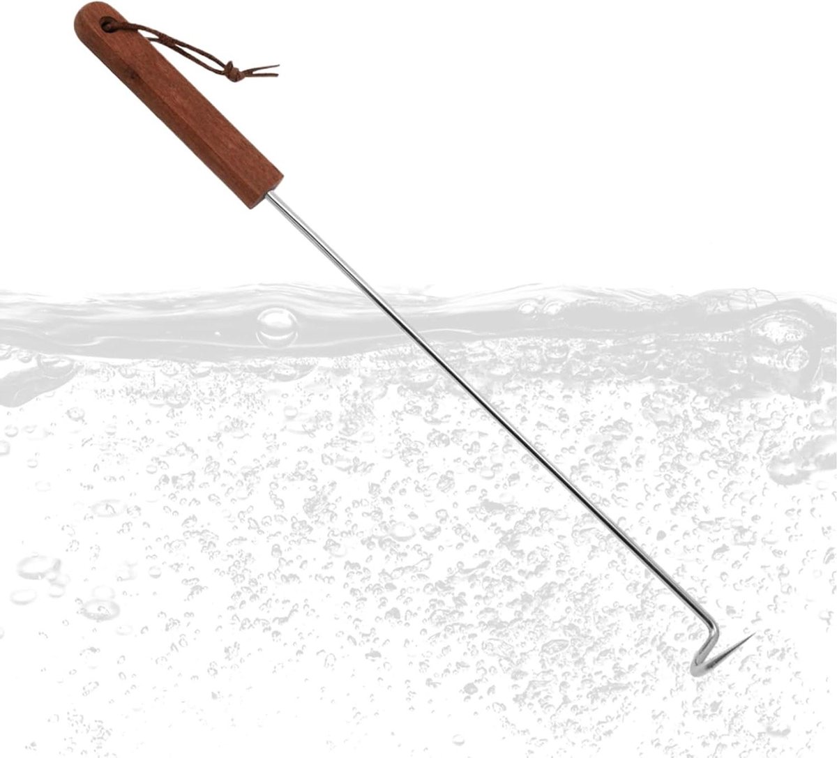 Vleesvork Flipper - Keuken Tool - Barbecue Draaien - Houten Handgreep - 32 cm - Zilverkleurig