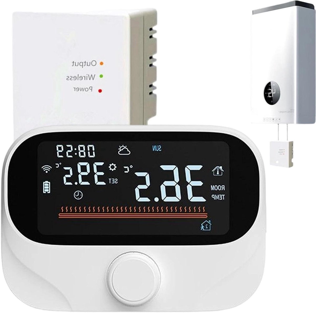 Slimme Thermostaat - App Bediening - Comfort Verwarmen - Energie Besparend - 300m Bereik - Wit