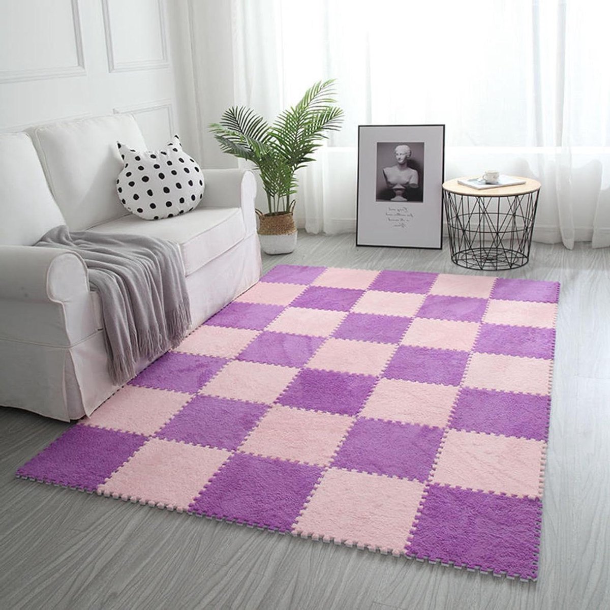 Puzzel Tapijttegels - Schuim vloermatten - Comfortabele vloer - Zacht pluche oppervlak - 1
