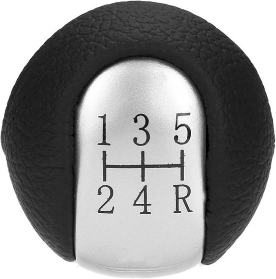 Versnellingspook Knop - Schakelknop Pook - Auto Interieur - 5 Versnellingen - Standaard Maat - Zwart Zilver — afbeelding 4