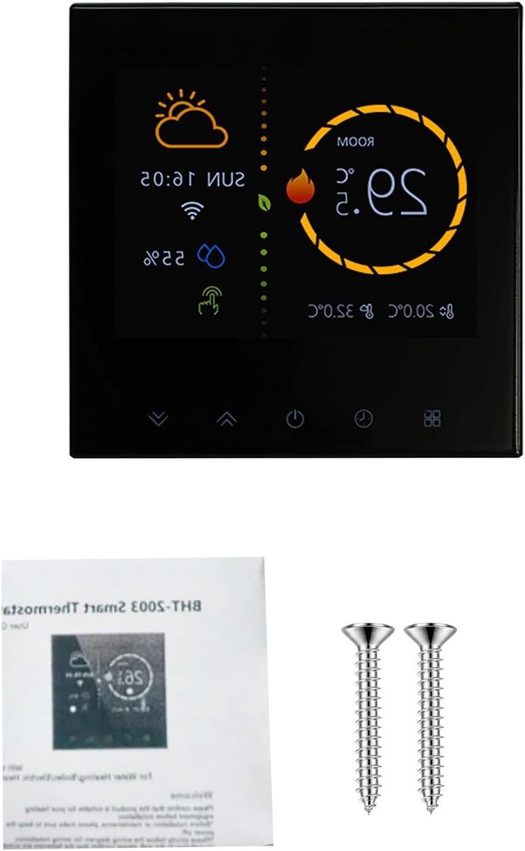 Slimme Thermostaat - Verwarmingsregelaar - Energie Besparen - Afstandsbediening - 95-240VAC - Zwart