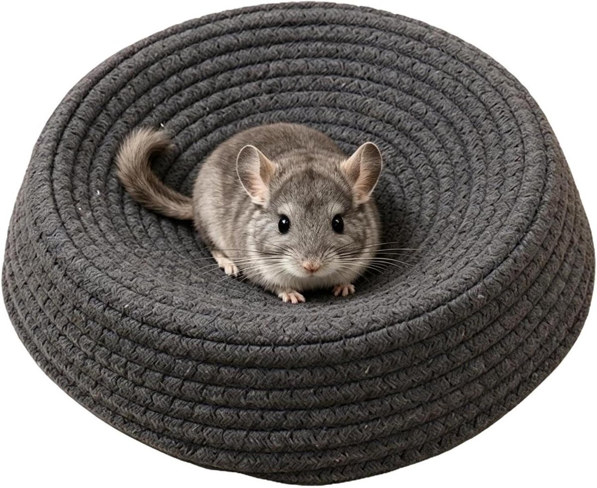 Geweven Slaapnest - Dierenmandje Comfort - Kleine Dieren Rust - Ademende Geweven Structuur - 25x25x25 cm - Meerkleurig