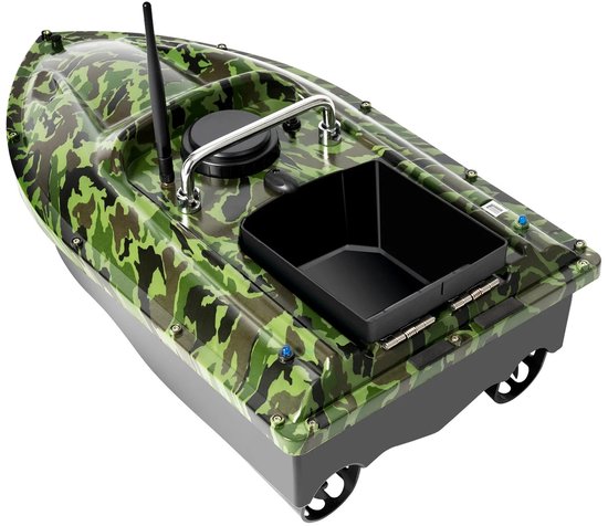 Voerboot - Bait Boat - Visvoerboot - Karper Vissen - Vissen - Met Afstandsbediening - 5200 mAh - Legergroen