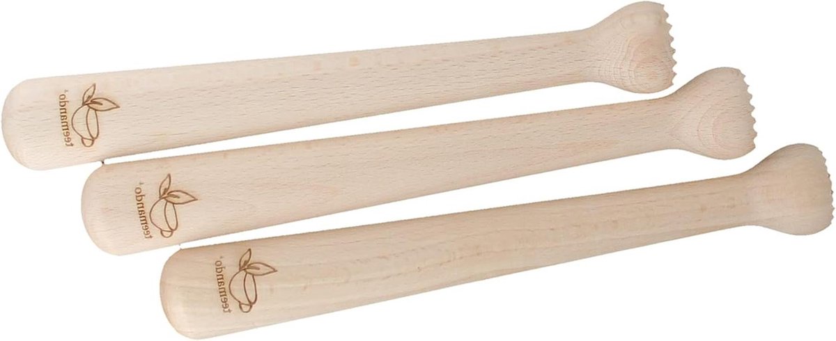 Houten Cocktailstamper - Barstamper Drank - Cocktails Maken - Ruwe Onderkant - 22 cm - Houtkleur