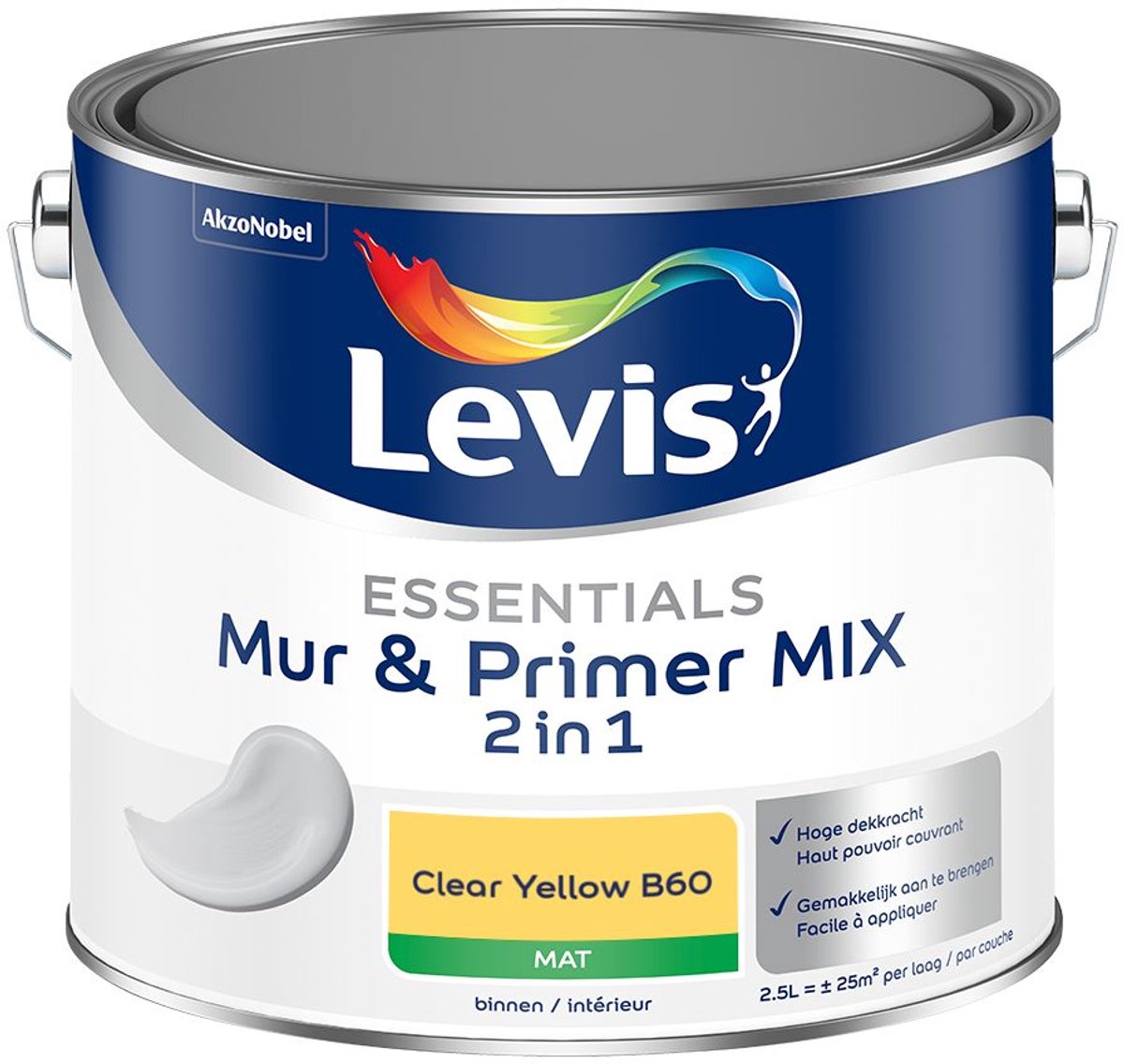 Levis - Essentials Mur & Primer Mix - Clear Yellow B60 - Mengverf - 2,5 L