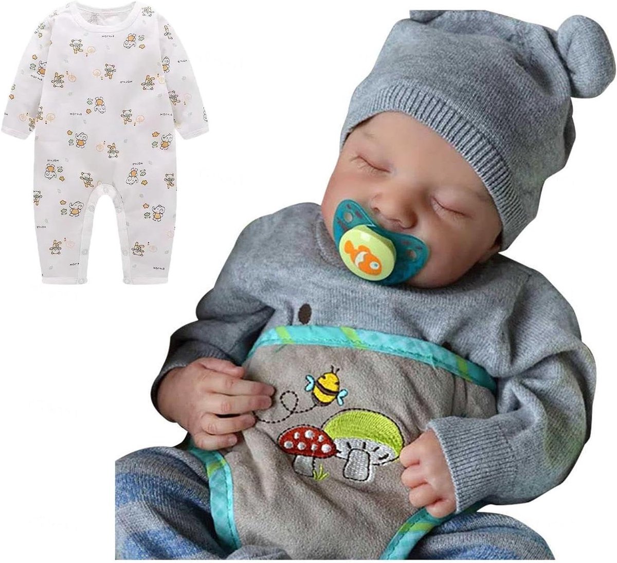 Realistische Babypop - Handgemaakte Pop Reborn Doll - Kind Gezelschap - Volledig Siliconen Lichaam - 19 inch - Jongen