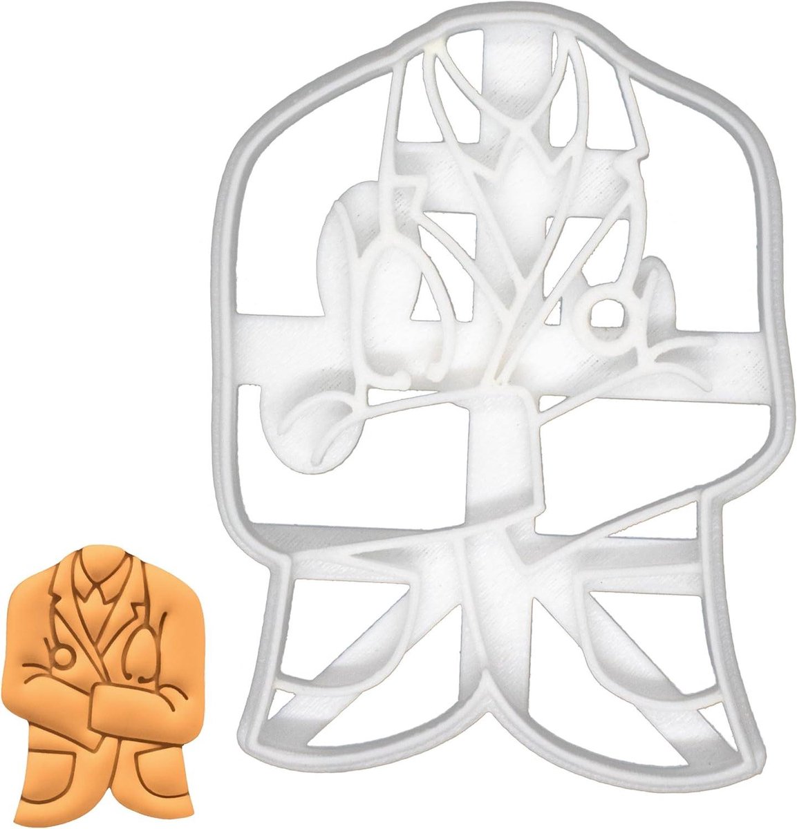 Koekjesvorm - Bakvorm Prikker - Creatief Bakken - 3D Geprint - 6.5 x 9 cm - Wit