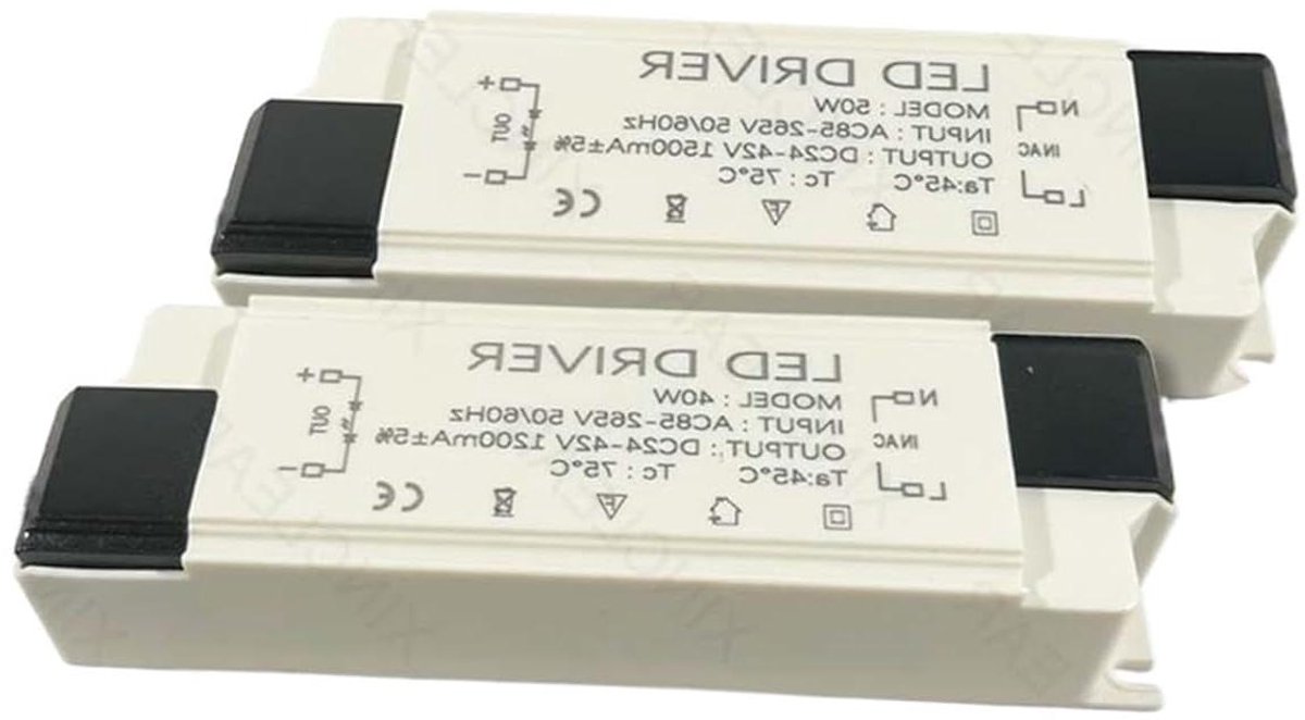 Led-driver - Stroomvoorziening - Verlichting aansturen - Instelbare V en mA - 40-60 W - null