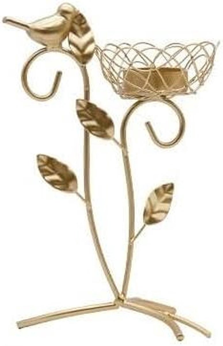 Kandelaar IJzer Vogel - Decoratie Stuk - Sfeervol Diner - Nordic Design - Niet Gespecificeerd - Goud