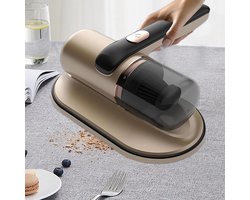 Matras Stofzuiger - Handstofzuiger Draadloos - Hygiënisch Slapen - Krachtig 10 kPa Zuigen - Compact Ontwerp - Goud