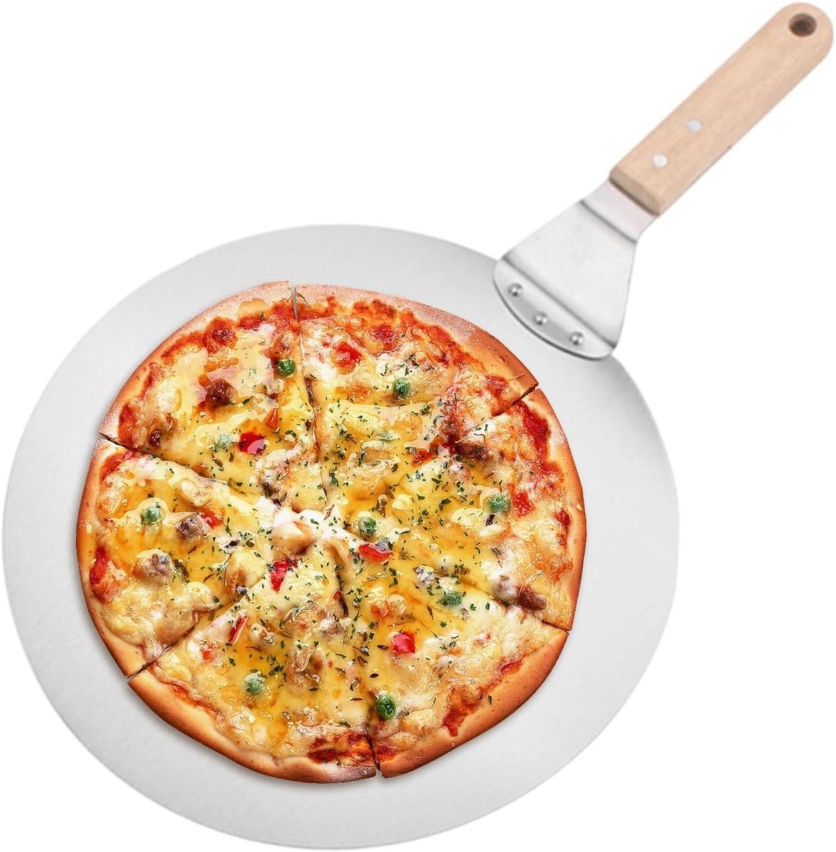 Pizzaschep - Pizzaplank - Pizza Bakken - Houten Handvat - Grande - Houtkleur