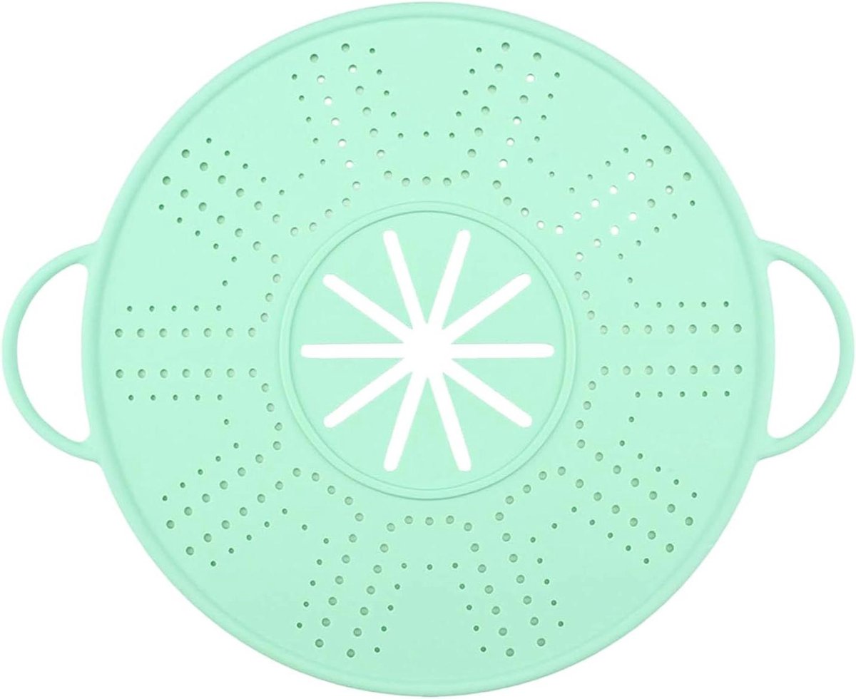 Silicone Spatscherm - Bakolie Afdekking - Schoon Koken - Opvouwbaar Ontwerp - 25-30 Cm - Groen