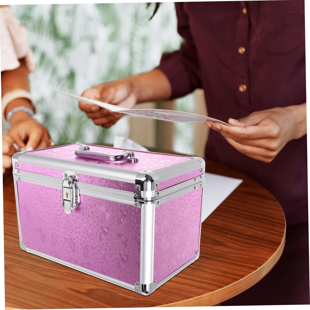 Opbergkoffer - Koffer - Spullen Organiseren - Aluminium Constructie - 30x19cm - Roze