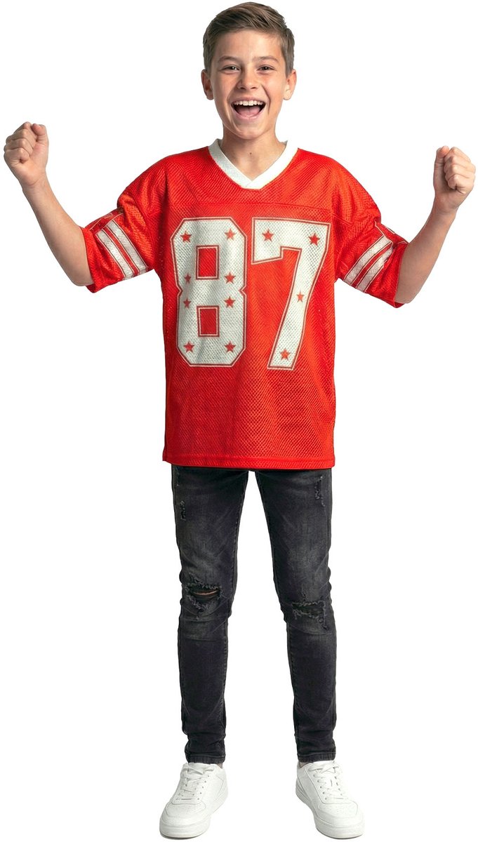 Ijshockey Shirt kind Oversized Rood - Maat 152/164