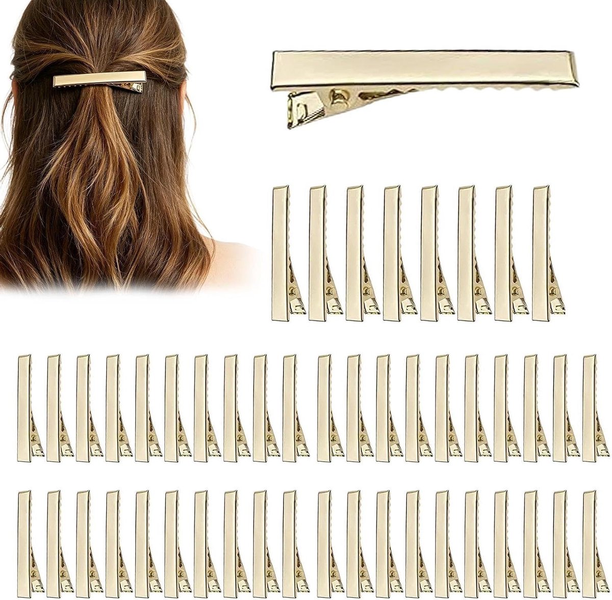 Haarsectieclips - Haarklemmen - Haarstyling - Antistatisch en antislip - 50 stuks - Zwart