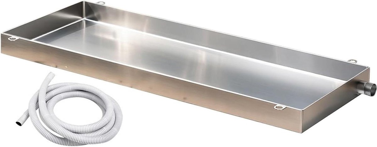 Opvangbak Buitenunit - Lekbak AC - Water Opvangen - Duurzaam RVS - 70x60cm - Zilverkleurig