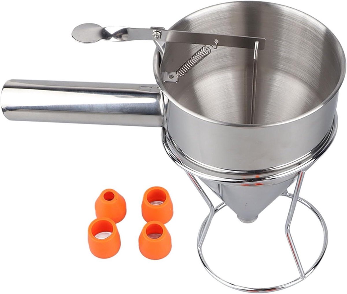 Beslag Dispenser - Cake Trechter - Bakken Maken - Ergonomisch Handvat - 1200 Ml Inhoud - Zilver