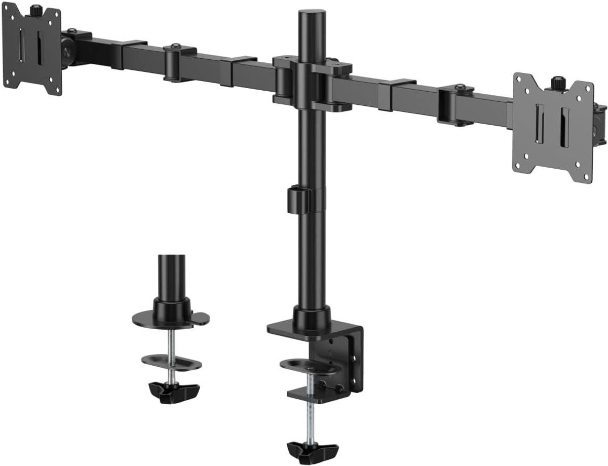 Monitor Arm - Schermhouder - Werkruimte Optimaliseren - Voor Twee Schermen - Tot 49 Inch - Zwart