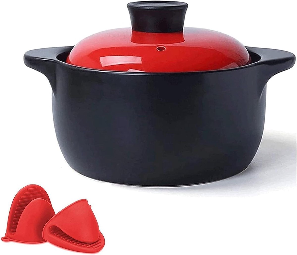 Keramische Kookpot - Stoofpan Braadpan - Langzaam Garen - Ovenbestendig - 5.3 Liter - Lavendel