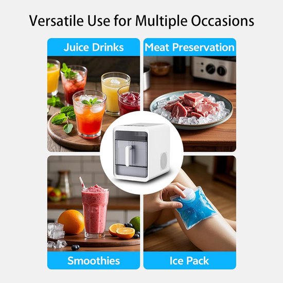IJsmaker Machine - IJsblokjes Maker - Thuis Bar Keuken - Zelfreinigend Snel - 12 Stuks 10 Min - Wit — afbeelding 3