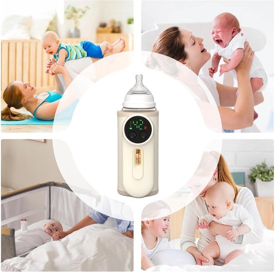 Draagbare flessenwarmer - Draadloze moedermelk Sleeve Heater - Smart Bottle Warmer - voor Kinderopvang Woon-werkverkeer Kantoor Outdoor Camping Thuis Vakantie — afbeelding 5
