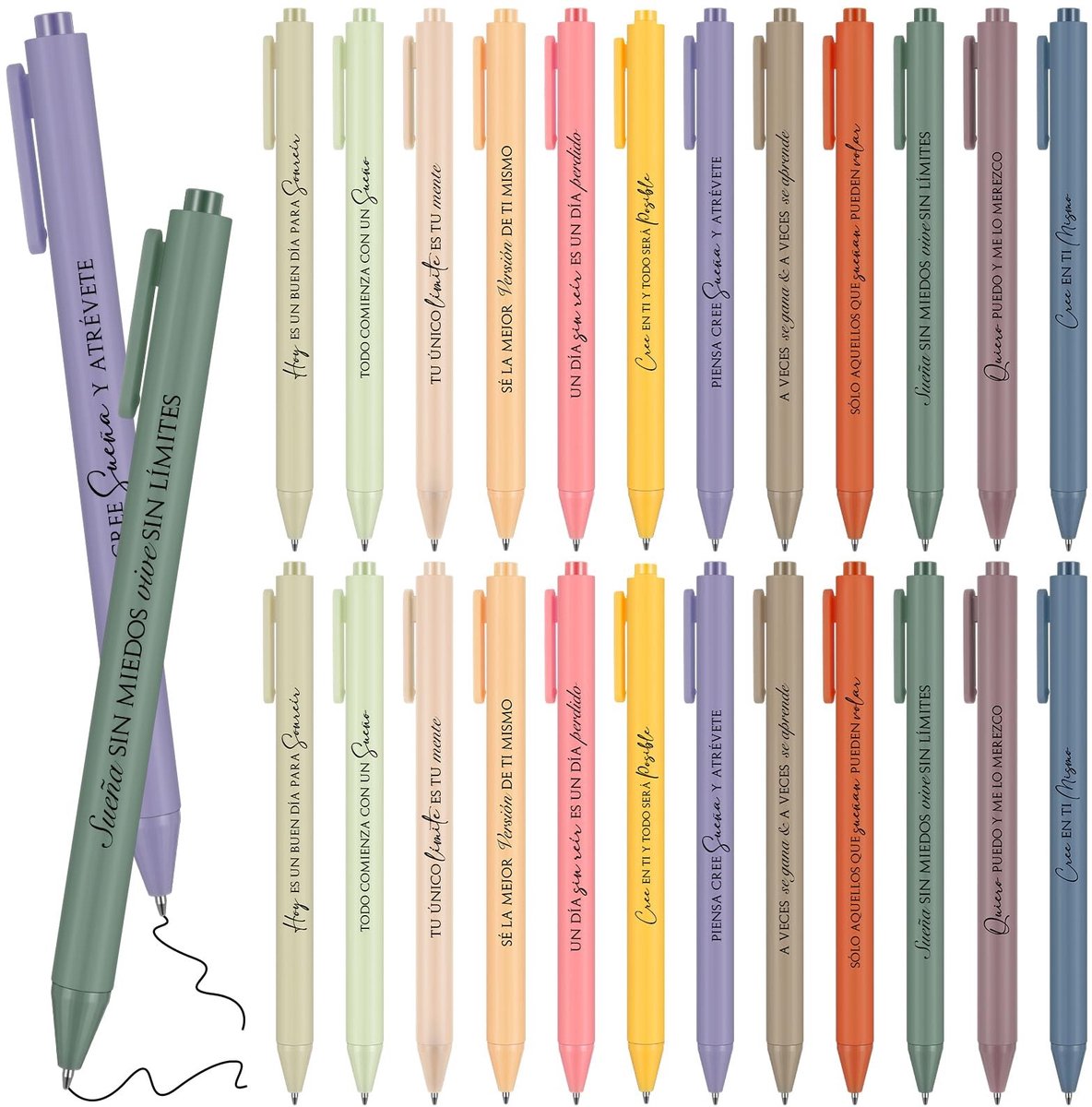 Dailygoods - 24 Stuks Motiverende Pennen met Citaten