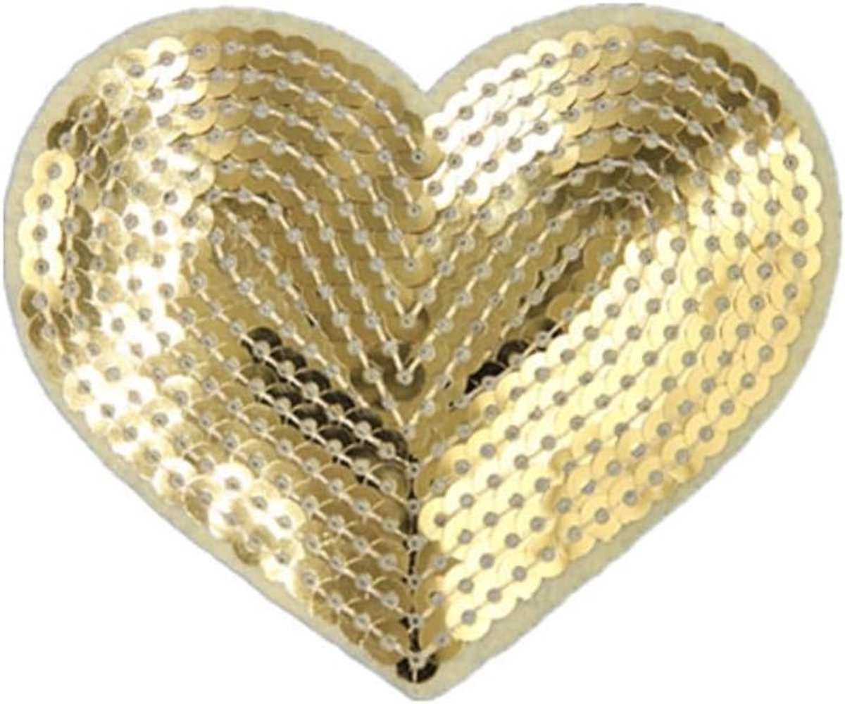 Set van 10 Strijkapplicaties, Sequins Patches, Hart Patches voor DIY Kleding, Hoeden, Jassen en Rugzakken Versiering