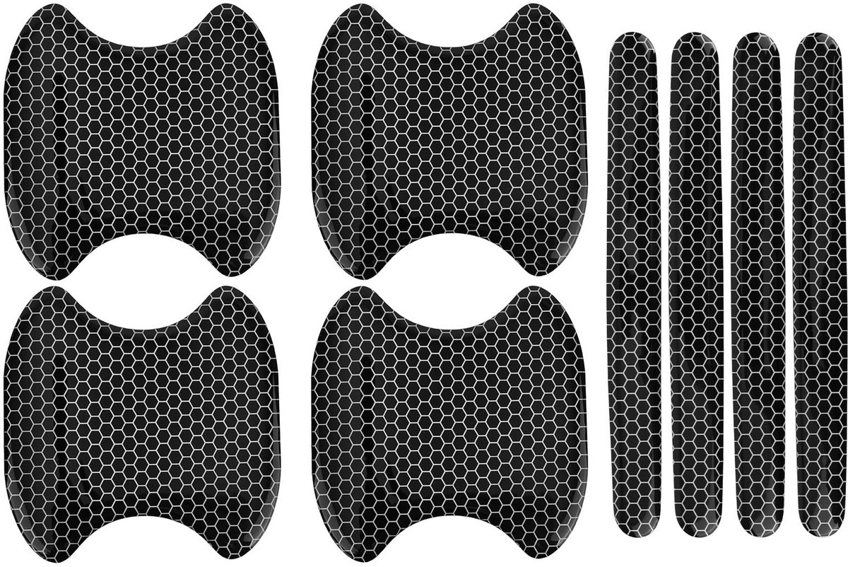 Dailygoods - 8 Stuks Krasbestendige Reflecterende Stickers voor Deurgrepen
