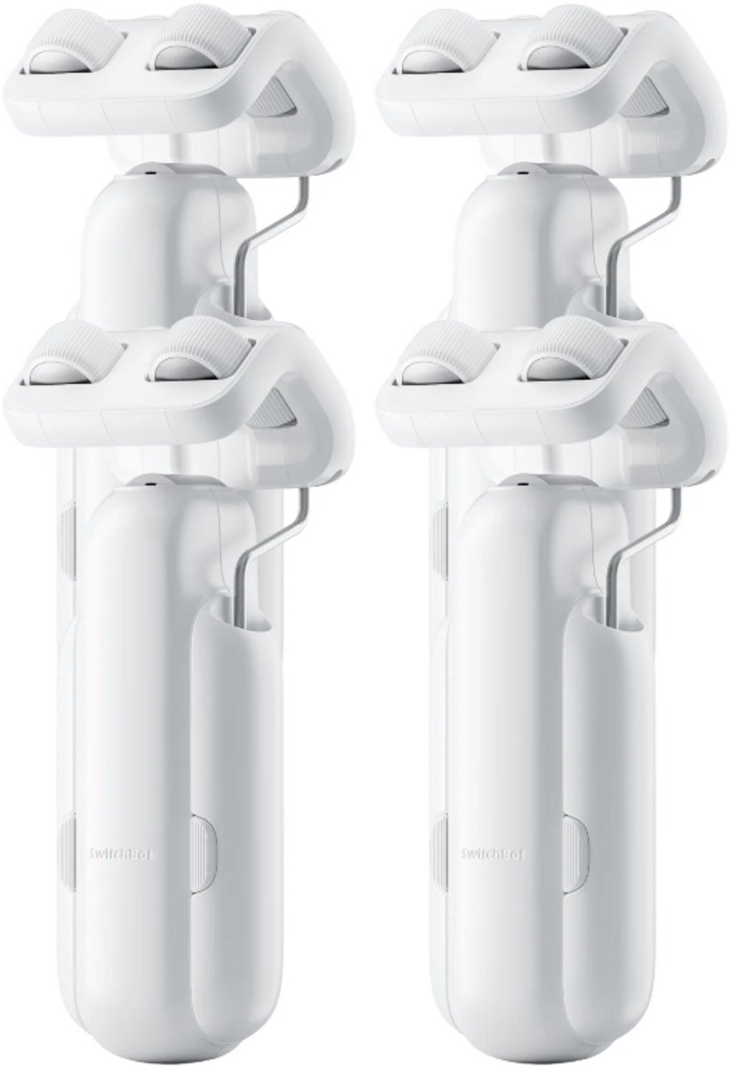 SwitchBot Curtain QUAD Pack - Roede/Rod Versie 3 (2023) - Wit - Smart home gordijnmotor - Smart Gordijn - Automatisch gordijn