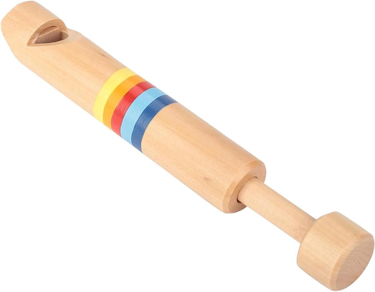 Schuiffluit Hout - Muziekinstrument Kinderen - Muziek Leren - Handgemaakt Ontwerp - 17 x 3 cm - Natuurlijk Hout