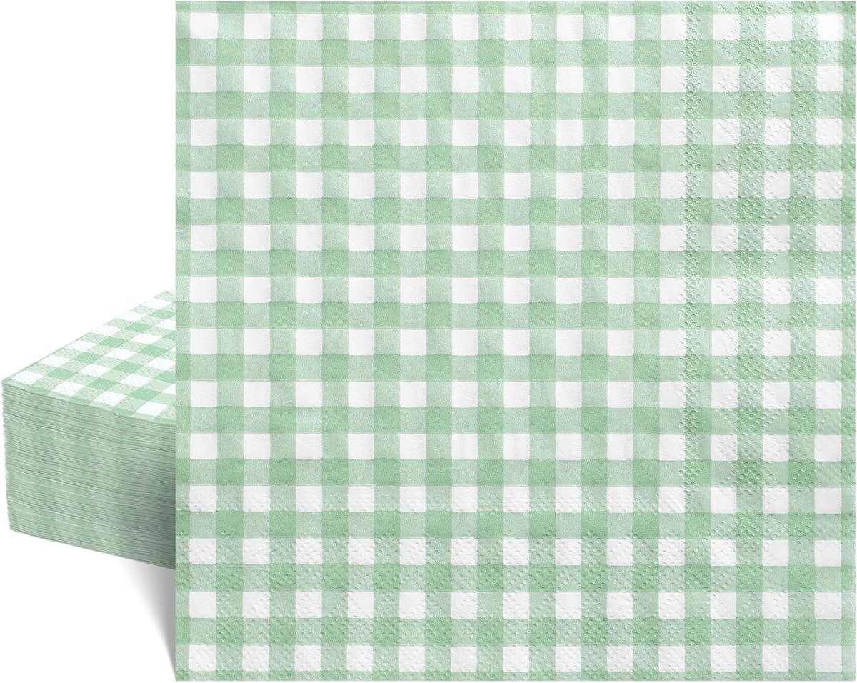 Servetten Papieren - Servetten - Tafel Servetten - Papier - Papieren Wegwerp Servetjes - Feestservetten - Voorjaar Servetten - Lunch/Diner Tafel Decoratie - 2 Laags - Lichtgroen - 16,5 cm - 40 Stuks - van Imperatoris