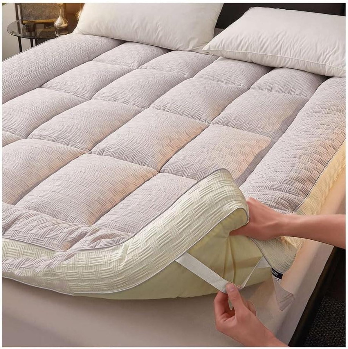 Opvouwbare Matras - Vloerbed - Comfortabel Slapen - Extra Vulling - 200x220cm - Grijs