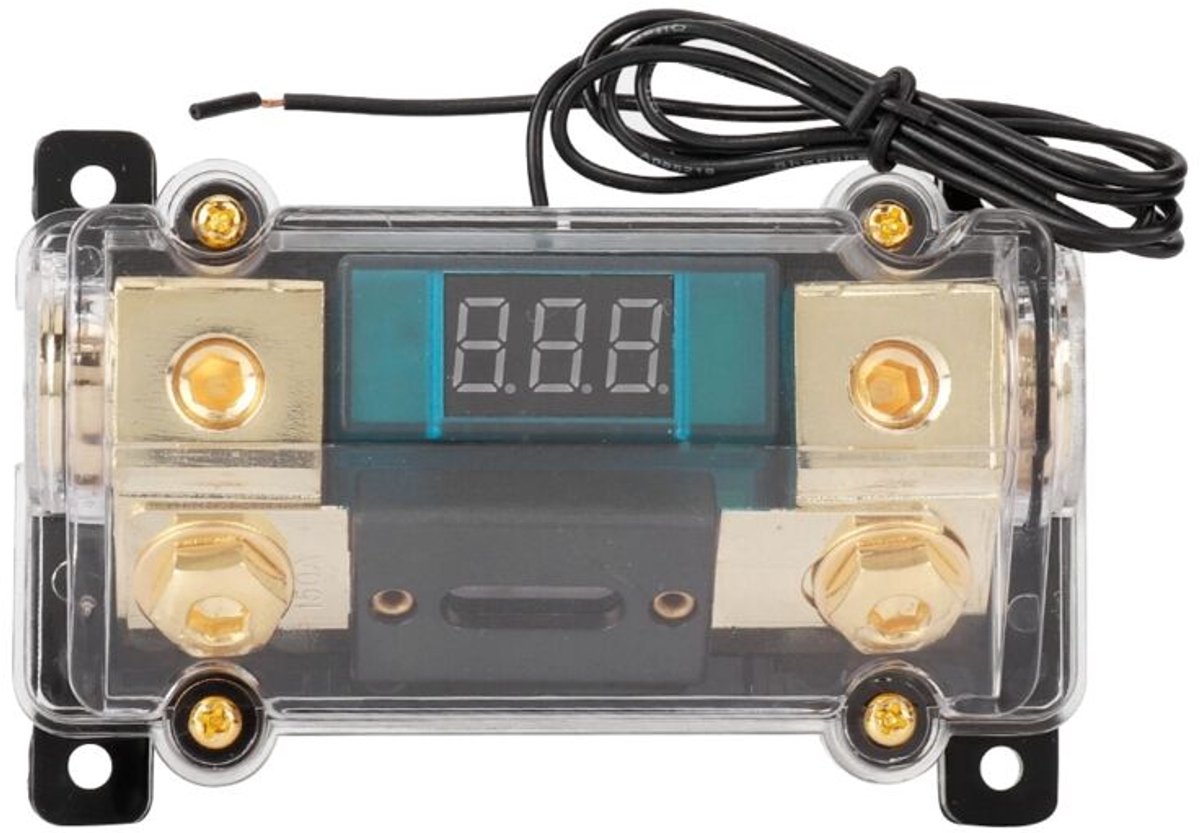 Auto-audio zekeringhouder, stereo-stroomverdeelkast, digitaal display (150A)