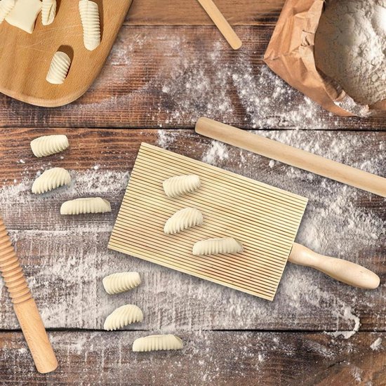 Pasta Gereedschap Set - Bakbenodigdheden Hout - Ambachtelijk Pasta Maken - Inclusief 8 Stempels - Complete Set - Niet Gespecificeerd — afbeelding 2