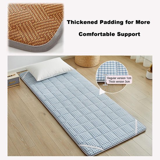 Opvouwbare Futonmatras - Vloerbed Slapen - Ruimte Besparen - Ergonomisch Ontwerp - 120 x 200 cm - Grijs — afbeelding 5