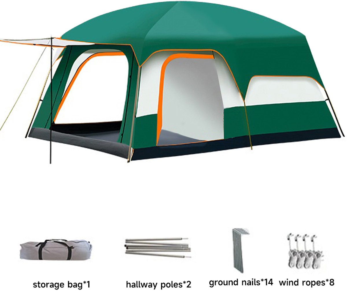 Jently kampeertent - tent - koepeltent - verblijfstent - slaaptent - trekkerstent - zon bestendig - zonnescherm - 2-4 pers - groen