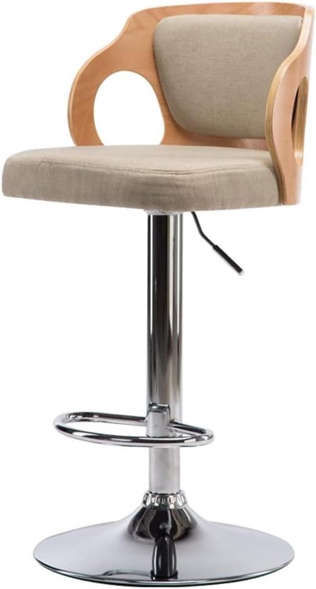 Houten Barkruk - Moderne Kruk - Keuken Zithoogte - Verstelbare Hoogte - 93-112 cm - Wit
