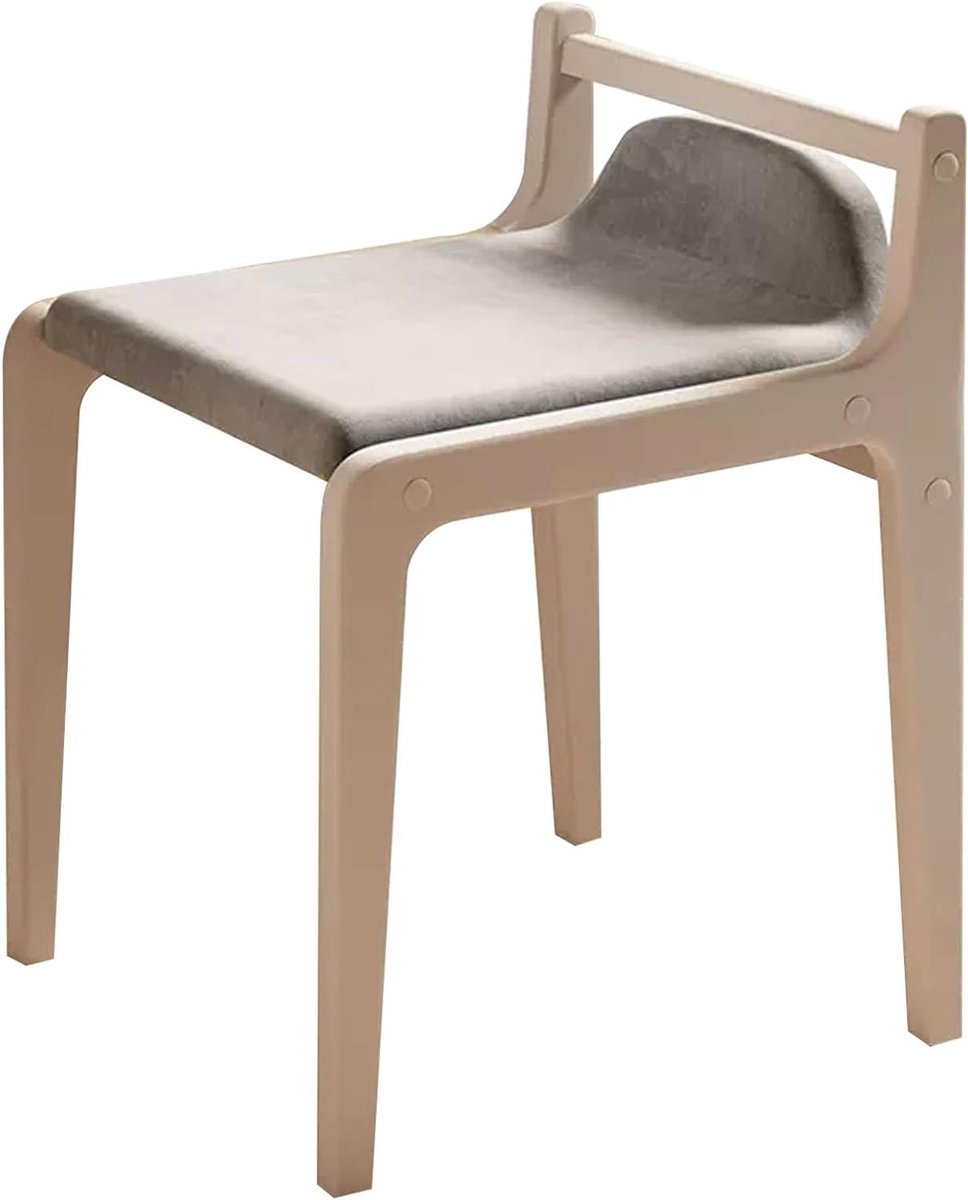 Houten Kapkruk - Kaptafel Stoel - Make-up Zitten - Ergonomisch Comfort - 38x42x56 cm - Wit
