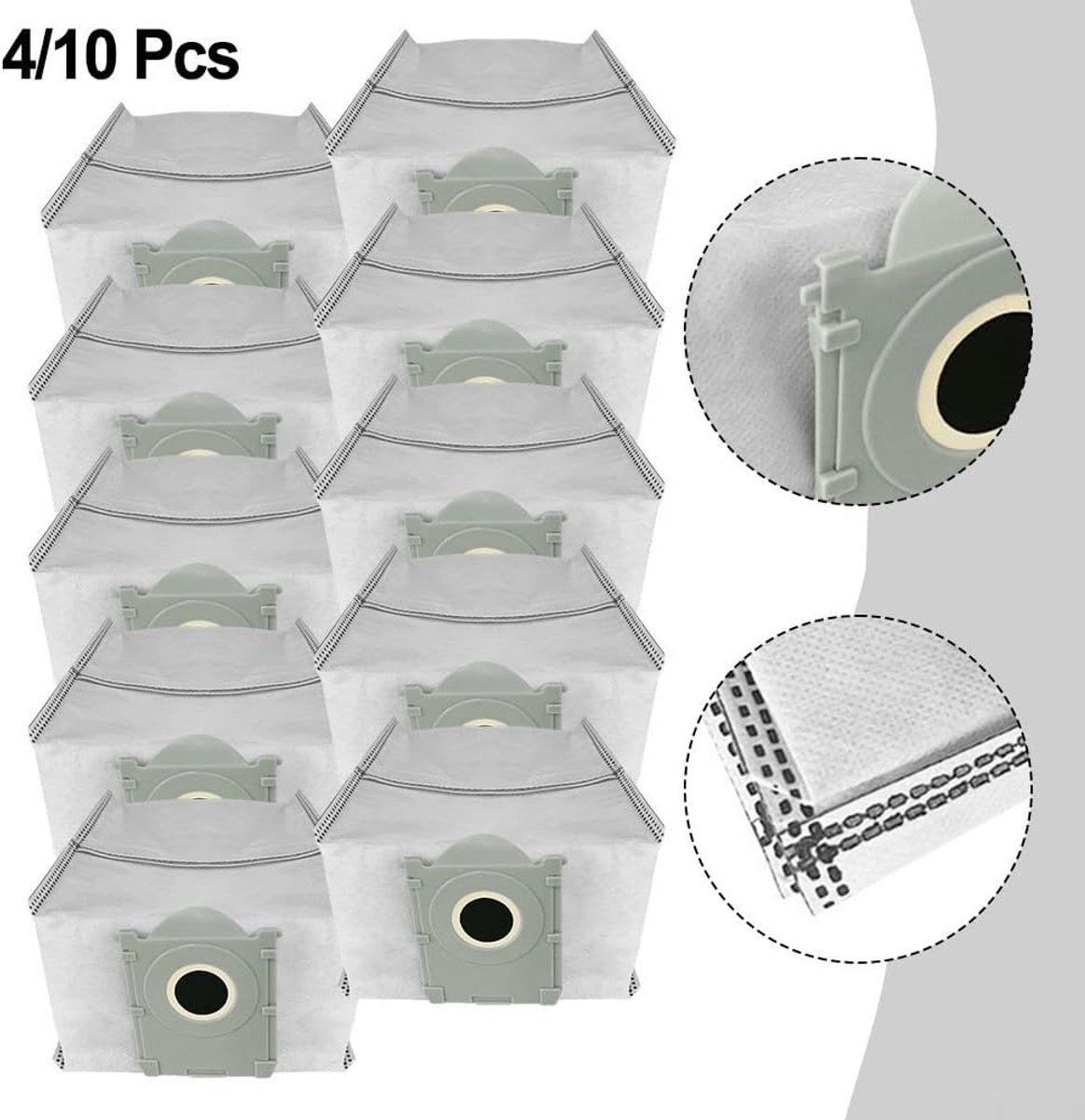 Stofzuigerzakken - Reserveonderdelen - Stofzuigen - Hoogwaardige filtratie - 10 stuks - Wit