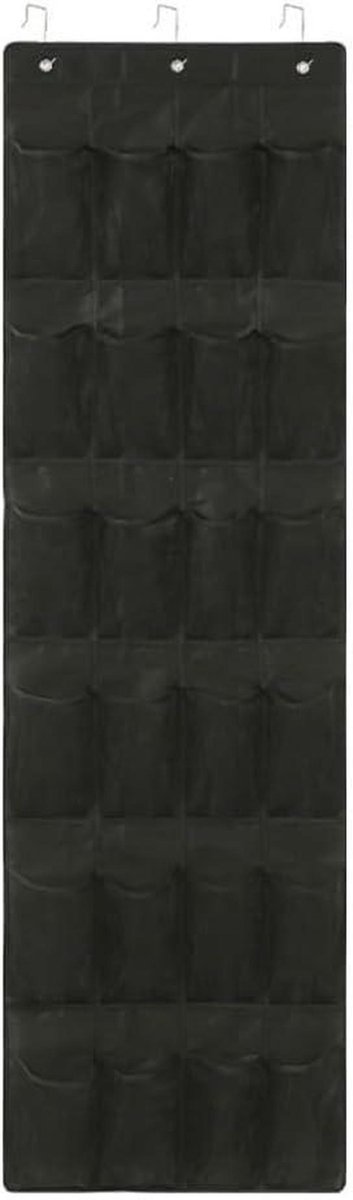 Hangende Organizer - Deur Opberger - Ruimte Besparen - 24 Zakken - 163 x 48 cm - Zwart