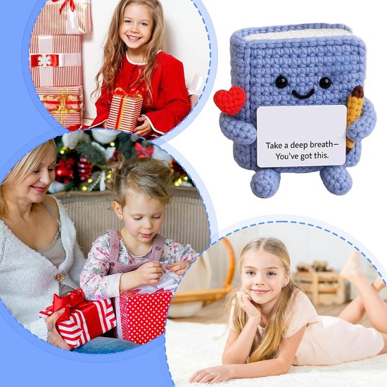 Positief Boek - Emotioneel Haakboek - Stressverlichting Bieden - Charmant Haakdesign - 7.5 x 10 cm - Paars — afbeelding 2
