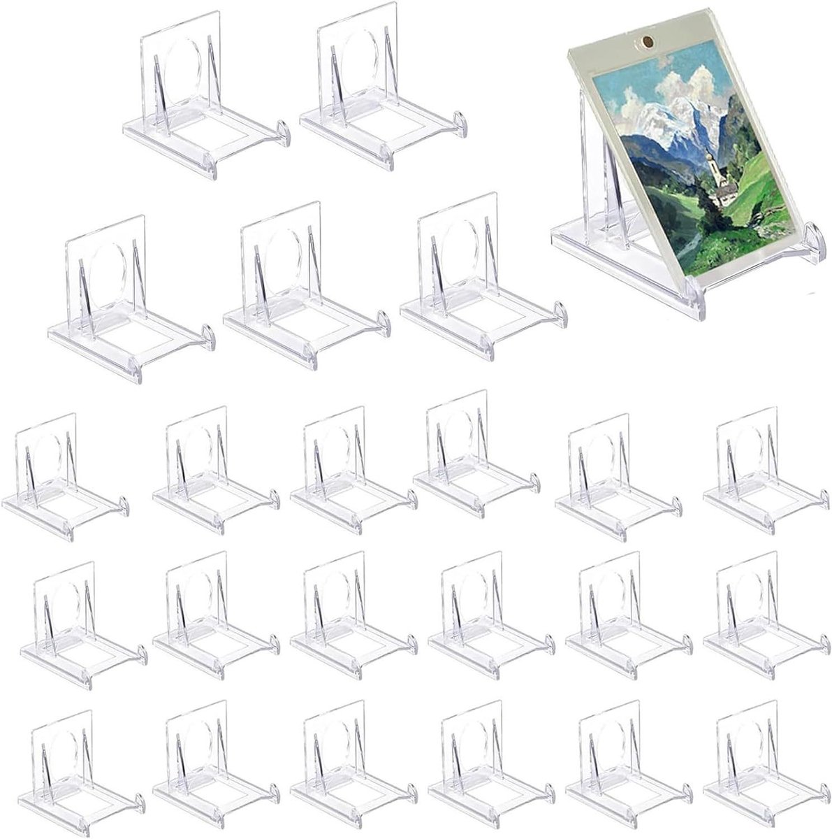Acryl Standaard - Display Houder - Kunst Tonen - Kantelstabiele Basis - 24 Stuks - Helder