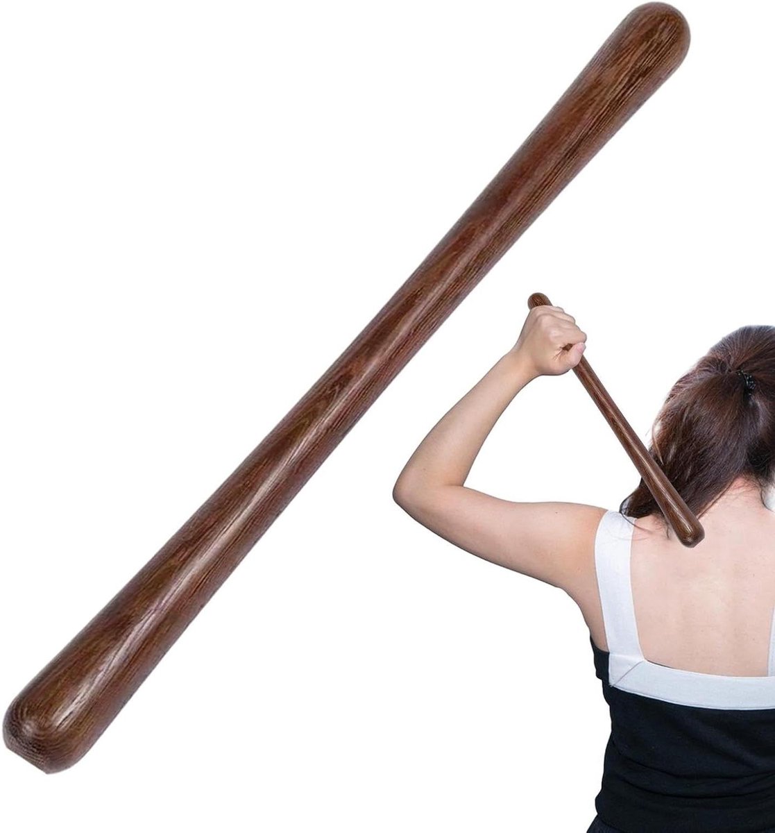 Massagestok - Lichaamshamer - Spierverlichting - Ergonomisch Handvat - 41 cm - Natuurhout